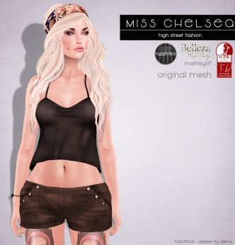 Miss Chelsea - fameshed - Simple tank & buttoned shorts - Belleza, Slink and Maitreya