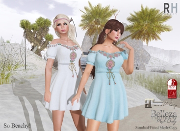 Rebel Hope - So Beachy dress - Fameshed - Slink Maitreya and Belleza